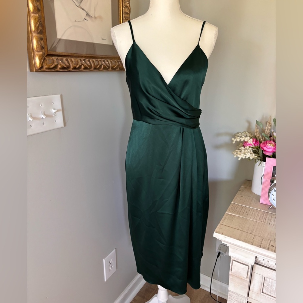 NWT Jill Stuart spruce green faux wrap dress size 6